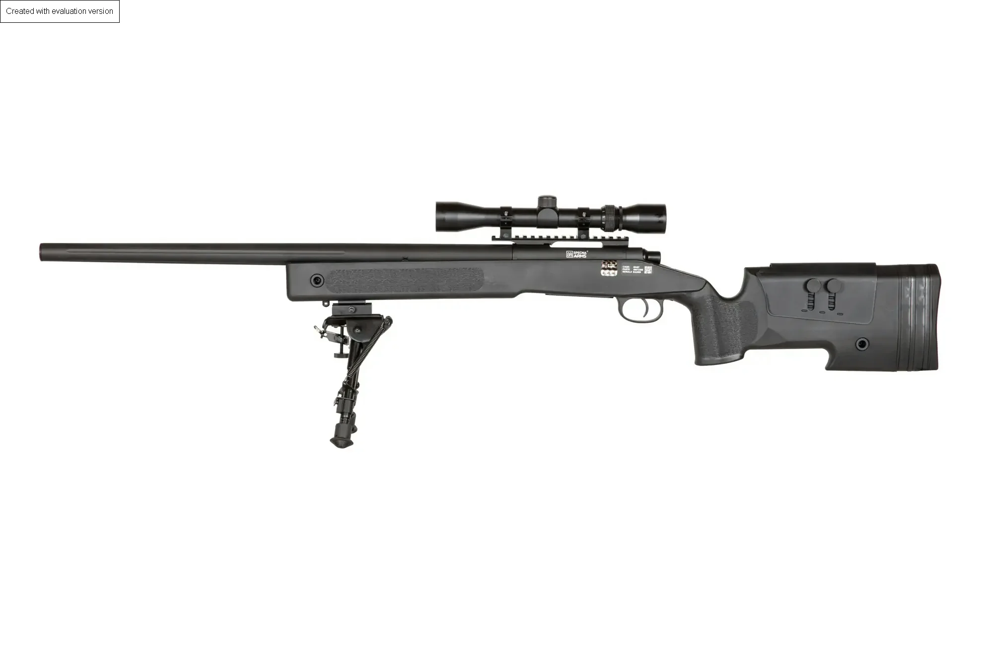 Karabin wyborowy ASG SPECNA ARMS SA-S02 CORE High Velocity z lunetą i dwójnogiem - Czarna  (SPE-03-031095)