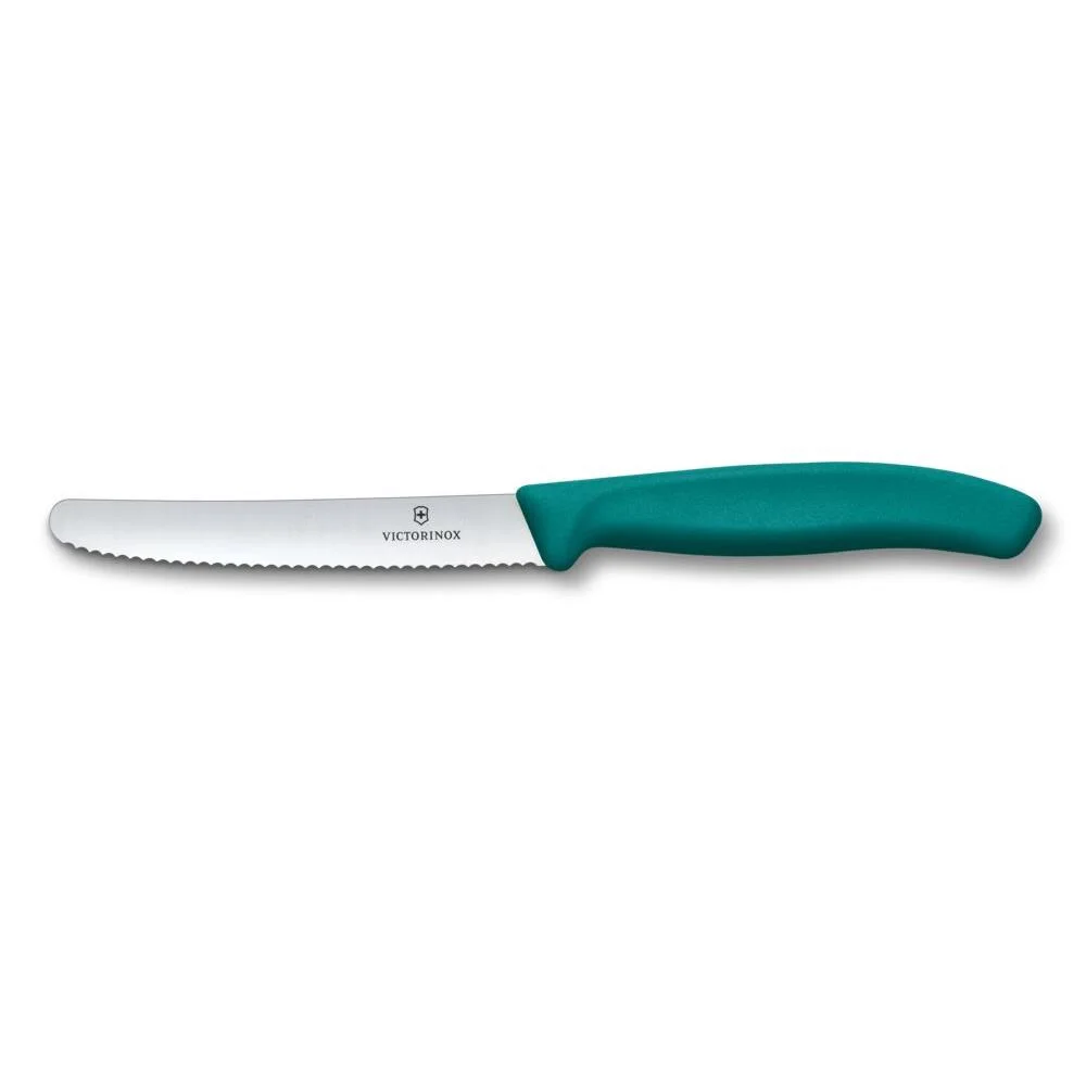 Nóż kuchenny Victorinox Swiss Classic z ząbkowanym ostrzem 11 cm zielony - widok 2