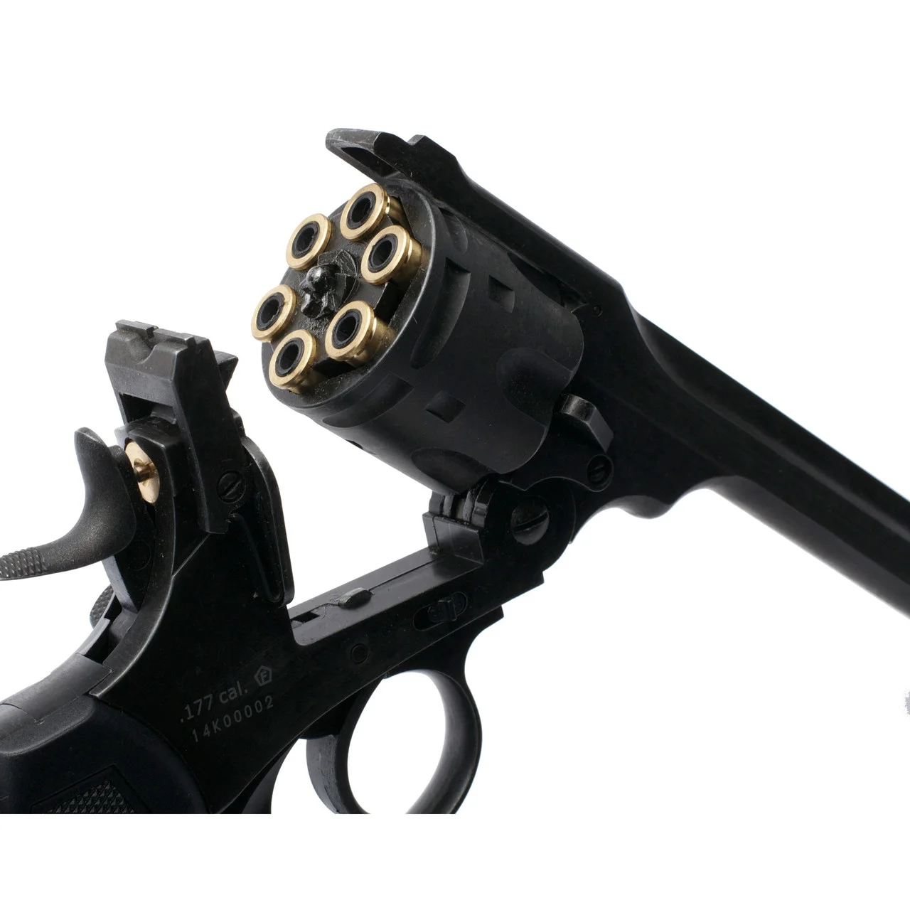 Rewolwer WEBLEY MKVI .455 Service kal.4,5 mm Diabolo łuski 6-strzał.lufa 6" CO2 Battlefield Ekp do17J - widok 7