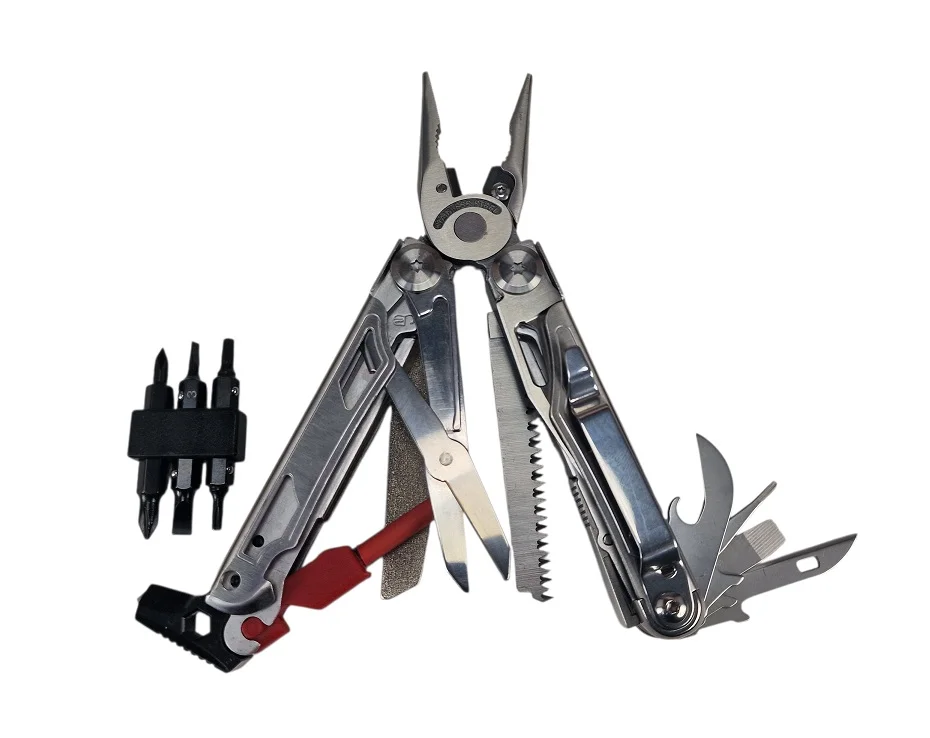Multitool AZYMUT Giewon FS - Fire Starter - 19 narzędzi -  krzesiwo + gwizdek + kabura do pasa (H2038A) - widok 2