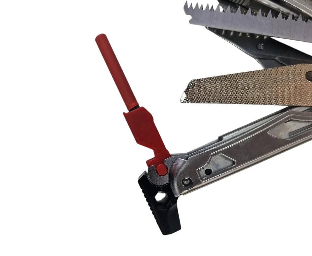 Multitool AZYMUT Giewon FS - Fire Starter - 19 narzędzi -  krzesiwo + gwizdek + kabura do pasa (H2038A) - widok 7