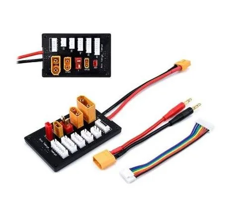 Adapter Ładowarka 5w1 XT30 XT60 XT90 T JST - Lipo 2-6S - złącze banan do ładowarki
