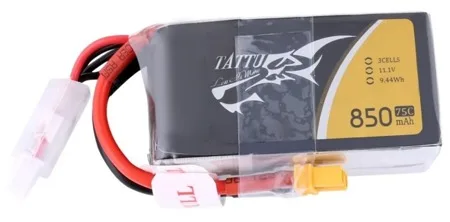 Akumulator Li-Po Tattu 850mAh 11.1V 75C 3S1P Konektor XT60