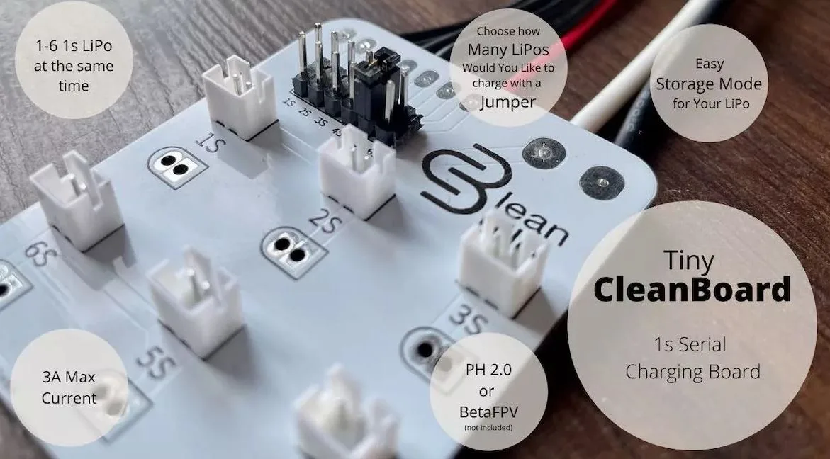 Płytka szeregowego ładowania 1S CleanBuild CleanBoard Tiny Kit