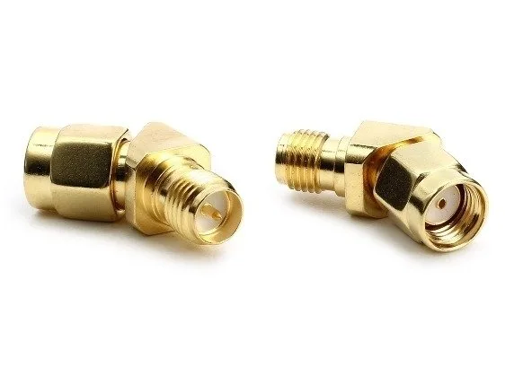 Przejście kątowe 45 stopni - RP-SMA jack do RP-SMA plug - adapter 1 szt