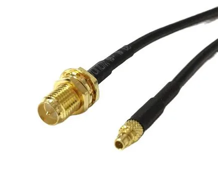 Przejście - RP-SMA jack na MMCX - adapter prosty z przewodem pigtail 100mm