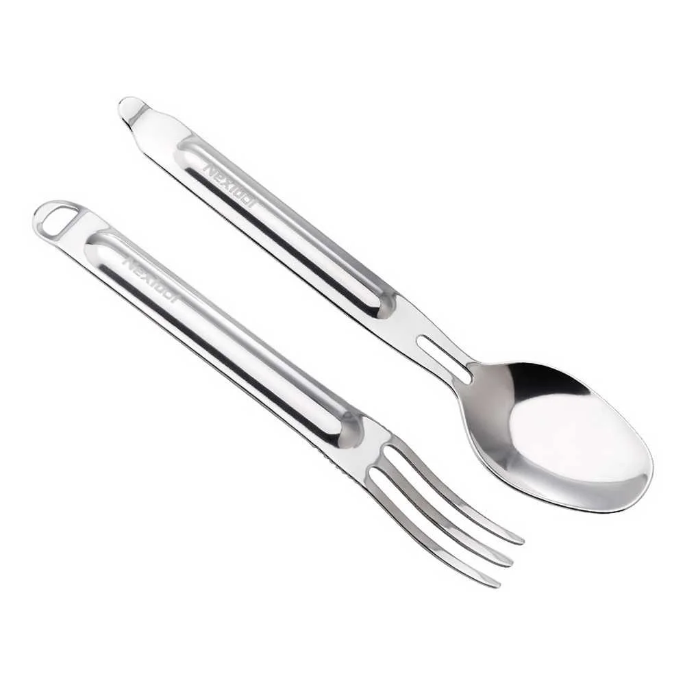 Niezbędnik turystyczny INOX - łyżka + widelec - NexTool NE20133