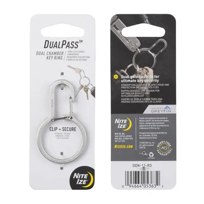 Karabińczyk z podwójną komorą DualPass - Stalowy - Srebrny - DDK-11-R3 - Nite Ize