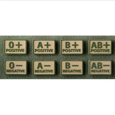 Emblemat Helikon GRUPA KRWI (komplet - 2szt.) - PVC - Beż-Khaki - 0/Rh- (OD-BLP-RB-13-N04)