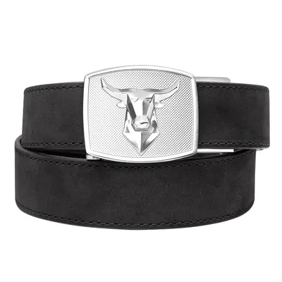 Pas Kore Essentials Bull Buckle Black Buffalo Leather Gun Belt (BULL-WESTBLK)