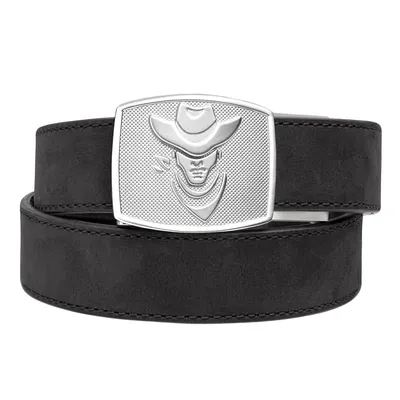 Pas Kore Essentials Cowboy Buckle Black Buffalo Leather Gun Belt (COWBOY-WESTBLK)