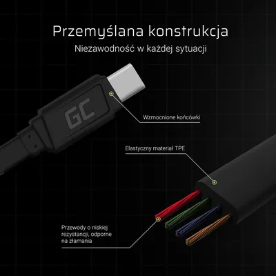 GREEN CELL KABEL USB - USB-C 25CM QUICK CHARGE 3.0 - widok 3
