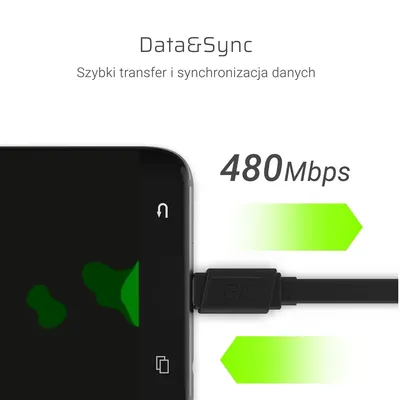 GREEN CELL KABEL USB - USB-C 25CM QUICK CHARGE 3.0 - widok 5