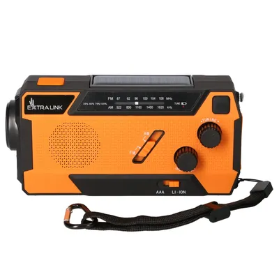 Radio awaryjne solarne z korbką | dynamo, Extralink SR-4000 powerbank 4000mAh, z latarką SOS - widok 4