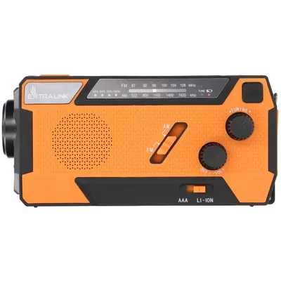 Radio awaryjne solarne z korbką | dynamo, Extralink SR-4000 powerbank 4000mAh, z latarką SOS - widok 5