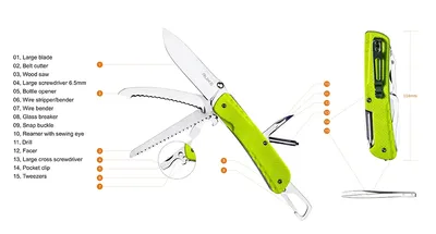 Scyzoryk Ruike LD43 wielofunkcyjny, zielony (LD43 (green)) - widok 6