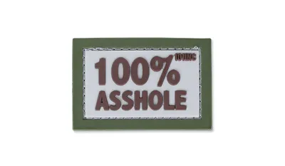 Naszywka 3D - 100% Asshole - Piaskowy - 101 Inc.