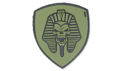 Naszywka 3D - Pharaoh Skull - Zielony OD - 101 Inc.