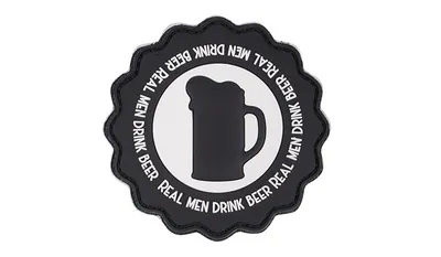 Naszywka 3D - Real Men Drink Beer - Czarna - 444130-7312 - 101 Inc.