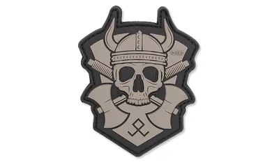 Naszywka 3D - Viking With Hatchet - Szary - 101 Inc.