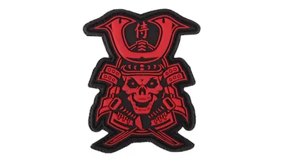 Naszywka 3D - Samurai Skull - Czerwony - 101 Inc.