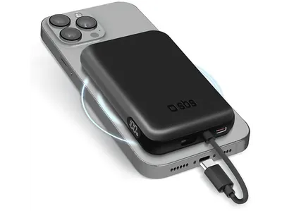 Powerbank SBS 5000 mAh Wireless Magnetic Czarny