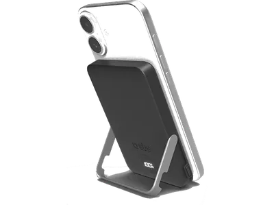 Powerbank SBS 5000 mAh Wireless Magnetic ze stojakiem i wyświetlaczem LCD TEBB5000MAGSTAND Czarny