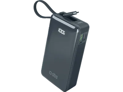 Powerbank SBS 10000mAh z wbudowanym kablem USB-C Niebieski