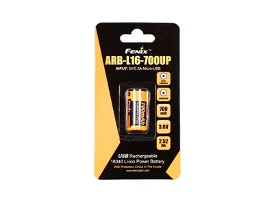 Akumulator Fenix USB ARB-L16UP (16340 RCR123 700 mAh 3,6 V) (ARB-L16UP-700) - widok 7