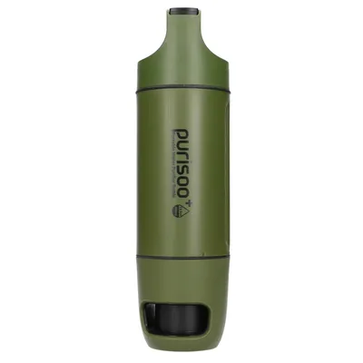 Butelka z systemem filtrującym Purisoo+ zielona z pompką, 400ml, filtr UF + ACF - widok 3