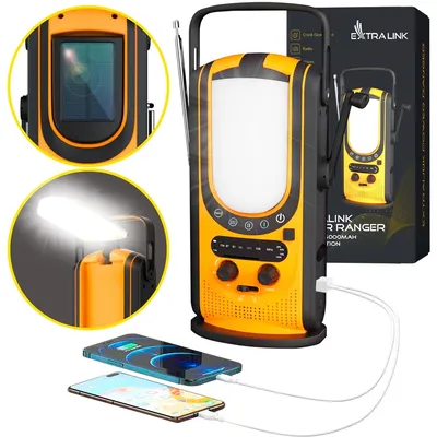 Radio awaryjne solar, dynamo, Powerbank Extralink Power Ranger EPS-6000 6000mAh, Radio FM, Lampka LED
