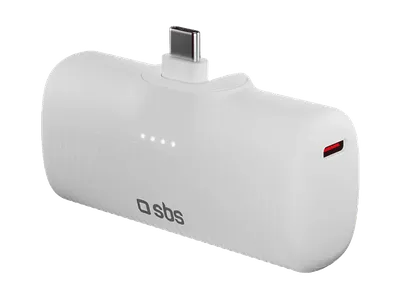 Powerbank SBS 5000 mAh Eco 10W USB-C TEBB5000PLUGWGRS Biały