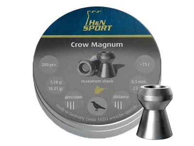 Śrut 5,5 mm Diabolo H&N Crow Magnum  200 szt. z otworem (92225500003) HAENDLER & NATERMANN - widok 3