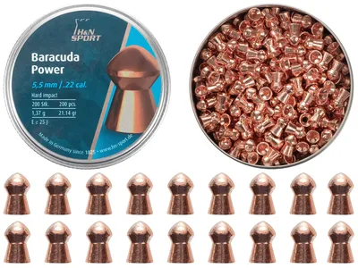 Śrut 5,5 mm Diabolo H&N Baracuda Power  200 szt. półokrągły (92065500003) HAENDLER & NATERMANN - widok 2
