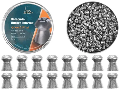 Śrut 4,5 mm Diabolo H&N Baracuda Hunter Extreme 400 szt. z otworem (92164500003/400) HAENDLER & NATERMANN - widok 2