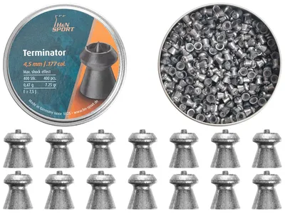 Śrut 4,5 mm Diabolo H&N Terminator 400 szt. szpiczasty (92214500003HN) HAENDLER & NATERMANN - widok 2
