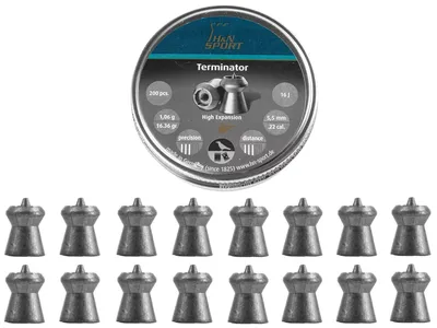 Śrut 5,5 mm Diabolo H&N Terminator  200 szt. szpiczasty (92215500003) HAENDLER & NATERMANN - widok 2
