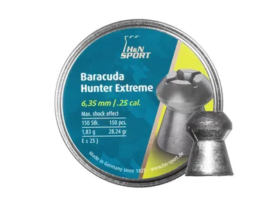 Śrut 6,35 mm Diabolo H&N Baracuda Hunter Extreme 150 szt. z otworem (92166350001)