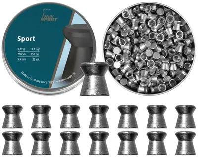 Śrut 5,5 mm Diabolo H&N Sport Glatt  250 szt. szpiczasty (92315500002) HAENDLER & NATERMANN - widok 2