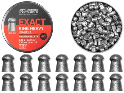 Śrut 6,35 mm Diabolo JSB Exact King Heavy II 150 szt. półokrągły (546498-150) - widok 2