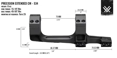 Montaż Vortex Precision Extended 34 mm (CM-534) VORTEX OPTICS - widok 3