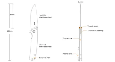 Nóż Ruike składany P801-SB (P801-SB) - widok 4