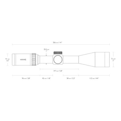Luneta celownicza Hawke Vantage 4-16x44 SF Half Mil Dot tubus 1" bez montażu (354-070) HAWKE OPTICS - widok 3