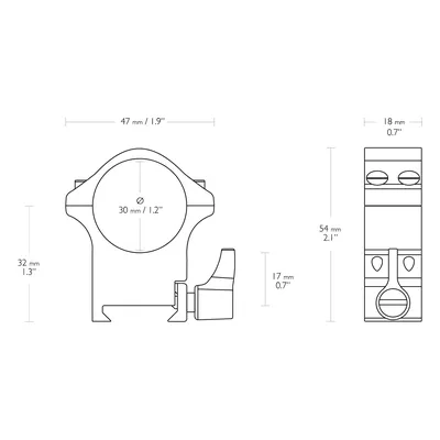 Montaż lunety Hawke Professional Steel wysoki 30 mm Weaver (354-217) HAWKE OPTICS - widok 2