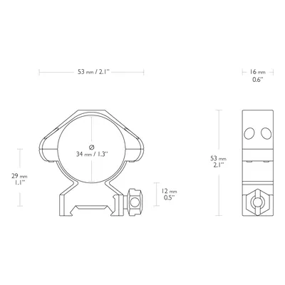 Montaż lunety Hawke Precision Steel niski 34 mm Weaver (354-225) HAWKE OPTICS - widok 2