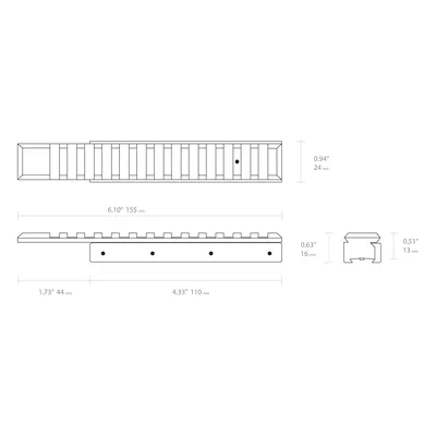 Adapter szyny Hawke Dovetail na Weaver/Picatinny 1-częsciowy (354-285) HAWKE OPTICS - widok 2