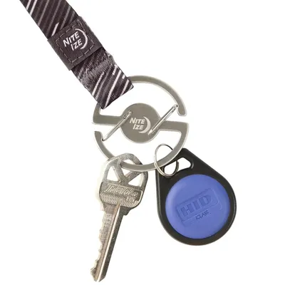 Karabinczyk ze smyczą Medallion Key Lanyard - Stalowy - Srebrny/Czarny - MKL-11-R3 - Nite Ize - widok 3