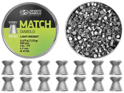 Śrut 4,5 mm Diabolo JSB Match Light 500 szt. płaski (000005-500) - widok 2