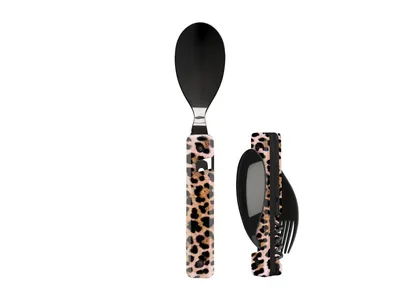 Akinod Multifunction Cutlery 13H25 Black Mirror Leopard Sztućce turystyczne