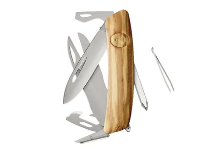 Swiza D08R AM SCISSORS Wood Olive (KNR.0126.6310)